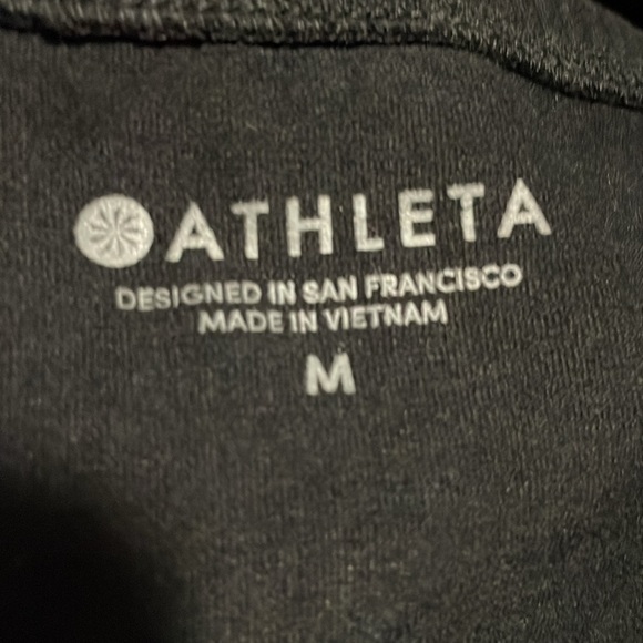 Athleta Crop V-Neck Faux Wrap Black Long Sleeve Women's Top Size Medium - Picture 3 of 7